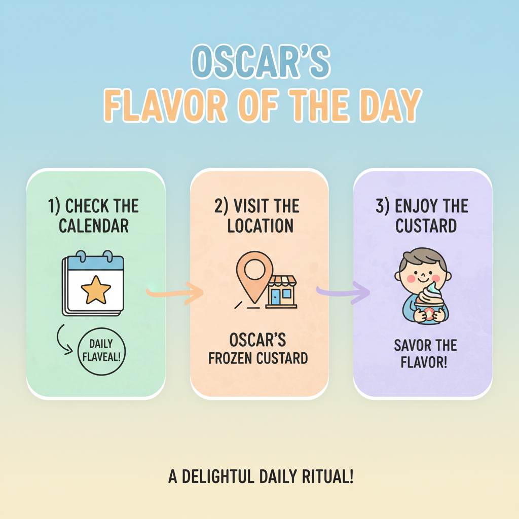 Oscar's Flavor Process Infographic: A visual guide on how the Flavor of the Day works.