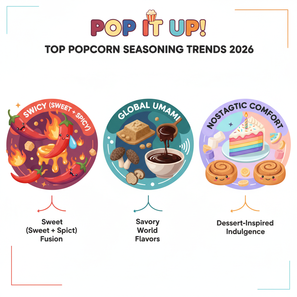 Popcorn Seasoning Trends Chart: A chart highlighting the top popcorn seasoning trends for 2026.