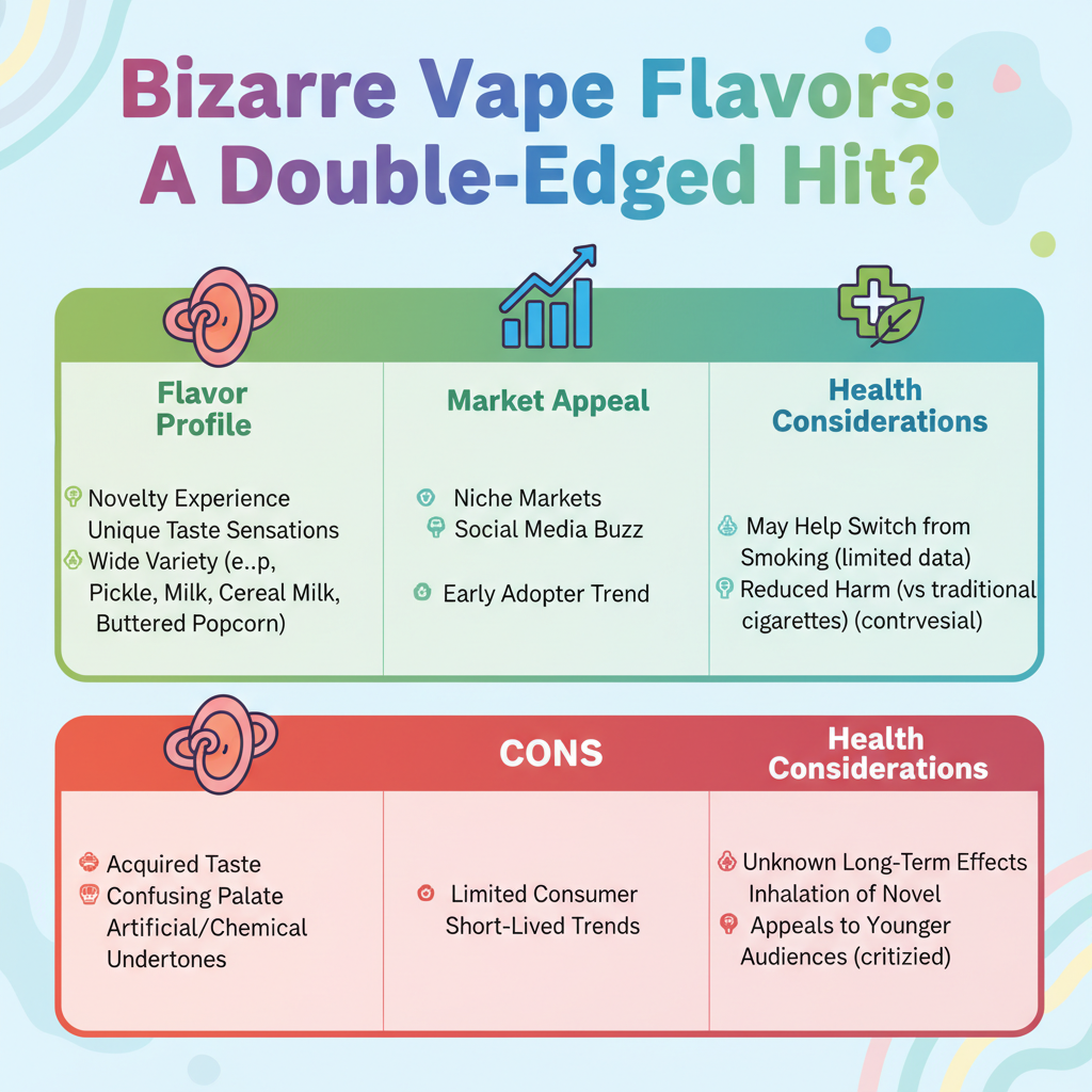 Bizarre Vape Flavors Comparison Chart: A chart comparing the pros and cons of bizarre vape flavors.