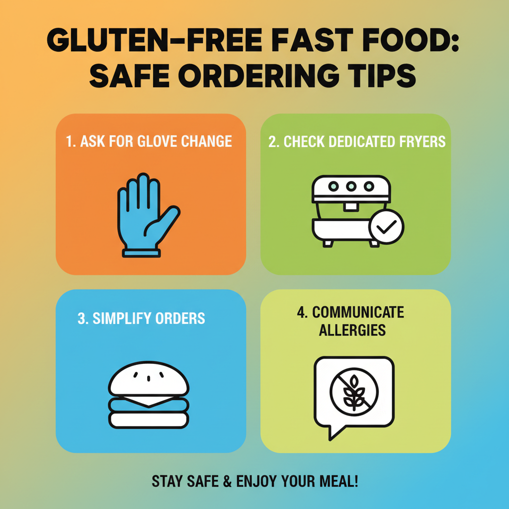 Gluten-Free Fast Food Ordering Tips: An infographic with practical tips for ordering safely at fast food restaurants.