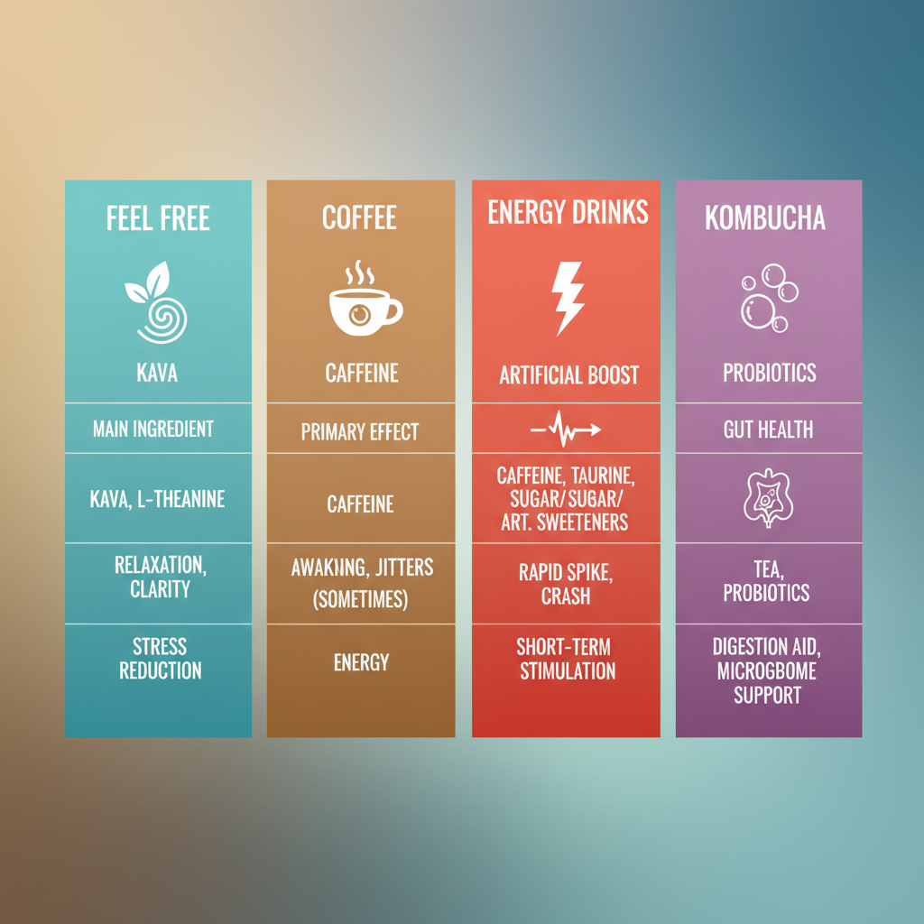 Feel Free Drink Comparison Table: A visually engaging table comparing Feel Free with other beverages.