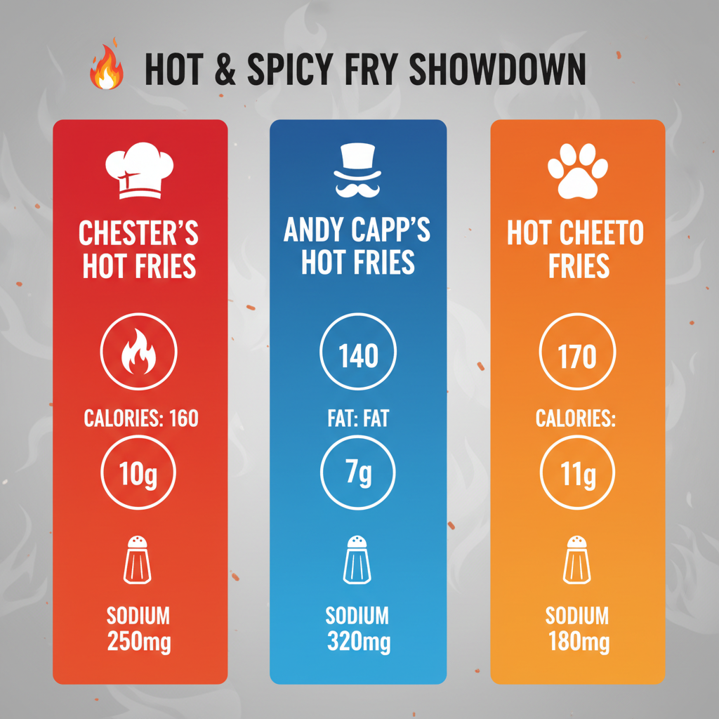 Hot Fries Nutrition Infographic: A visual breakdown of nutritional facts for the top brands.