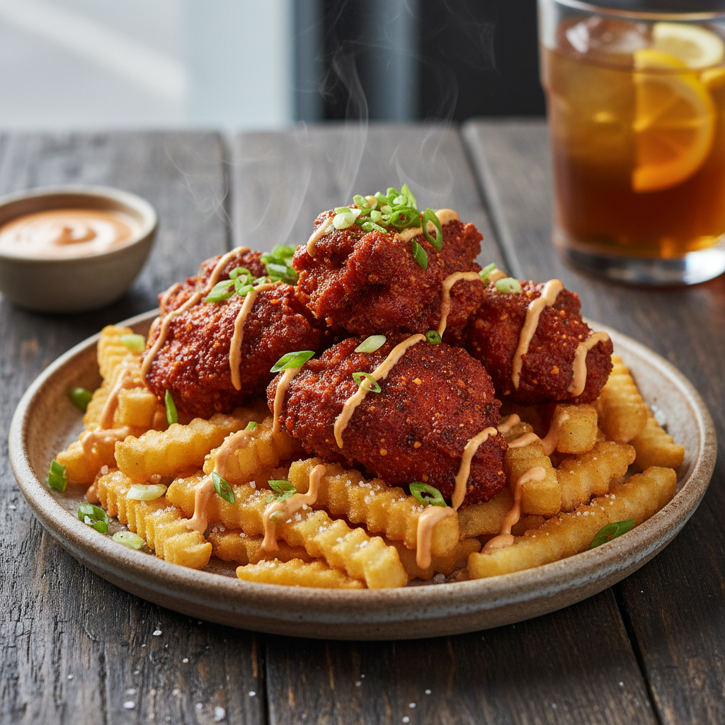Red Bird Hot Chicken & Fries: A gourmet dish inspired by hot fries.