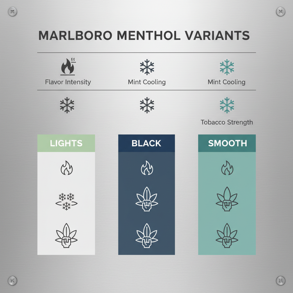 Marlboro Menthol Variants Chart: A clean and modern comparison chart showcasing the differences between Marlboro Menthol variants.